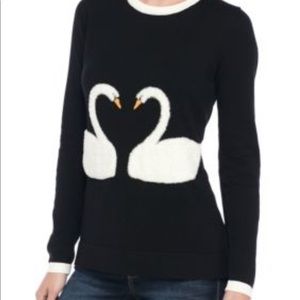 Crown & Ivy™ Long Sleeve Swan Sweater